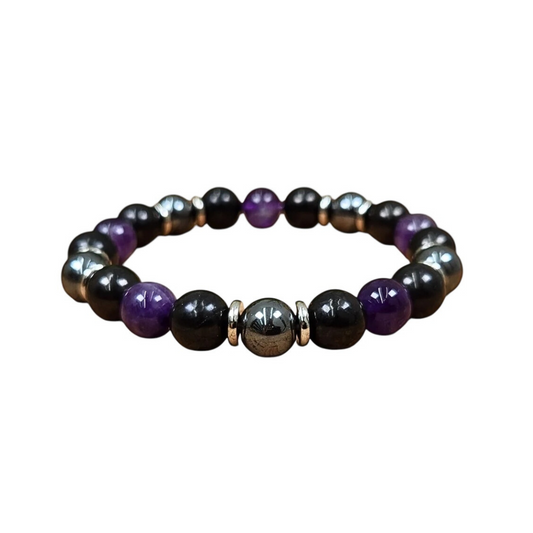 Protection & Healing Crystal Bracelet - Shungite | Amethyst | Hematite