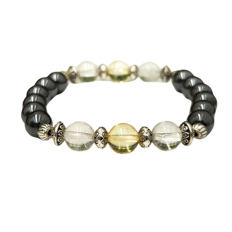 Empath Protection Crystal Bracelet- Citrine | Clear Quartz | Hematite Bracelet