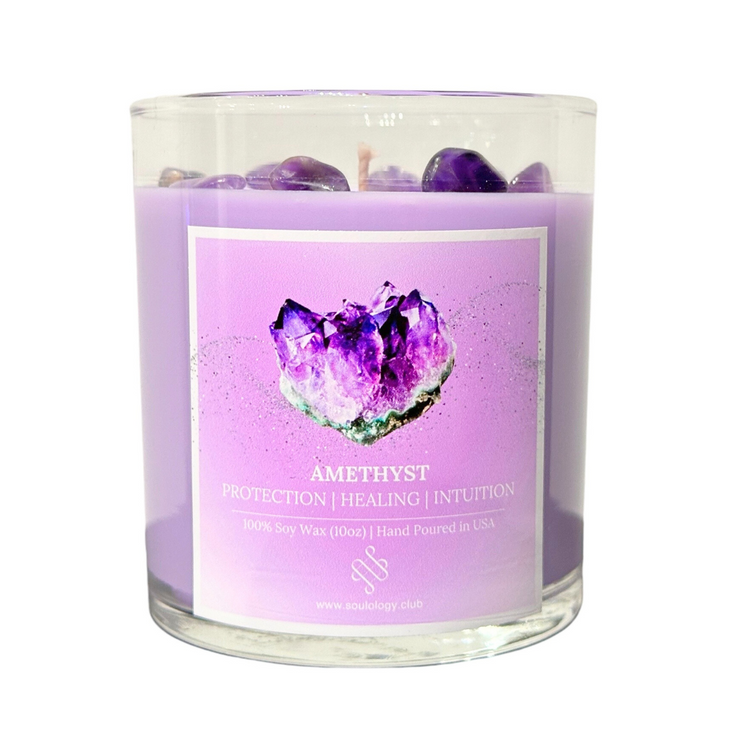 *NEW Amethyst Crystal Candle