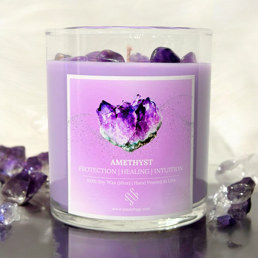 *NEW Amethyst Crystal Candle