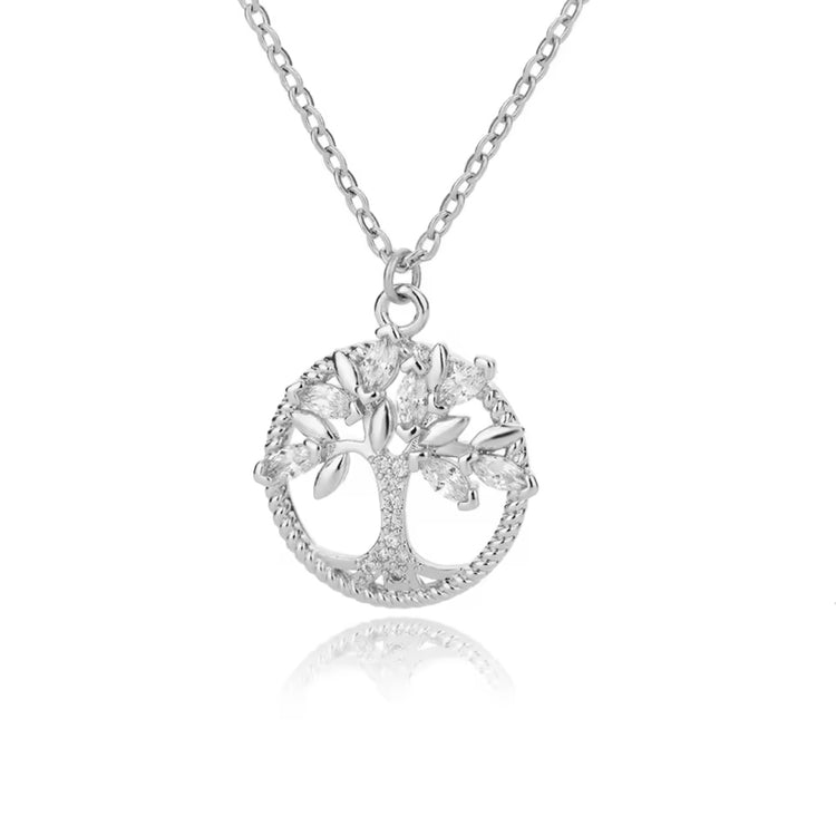 Tree of Life Necklace w/ Cubic Zircons