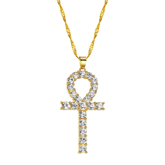 Ankh Neckalce w/ Cubic Zircons