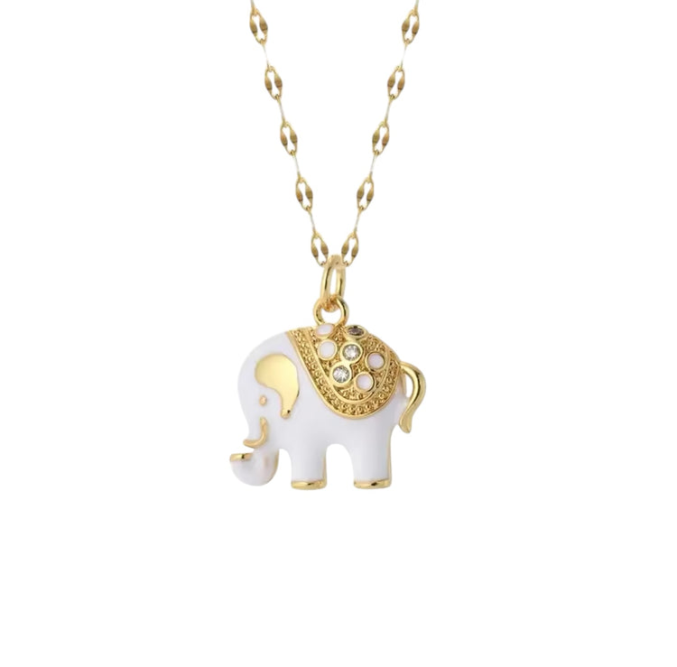 White Elephant Necklace w/ Cubic Zircons