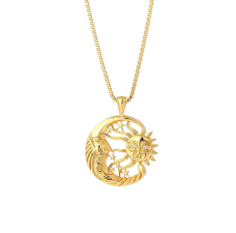 Crescent & Sun Necklace