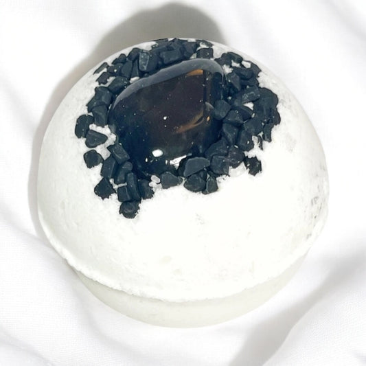 Obsidian & Black Lava Salt Crystal-Infused Bath Bomb | Protection & Grounding