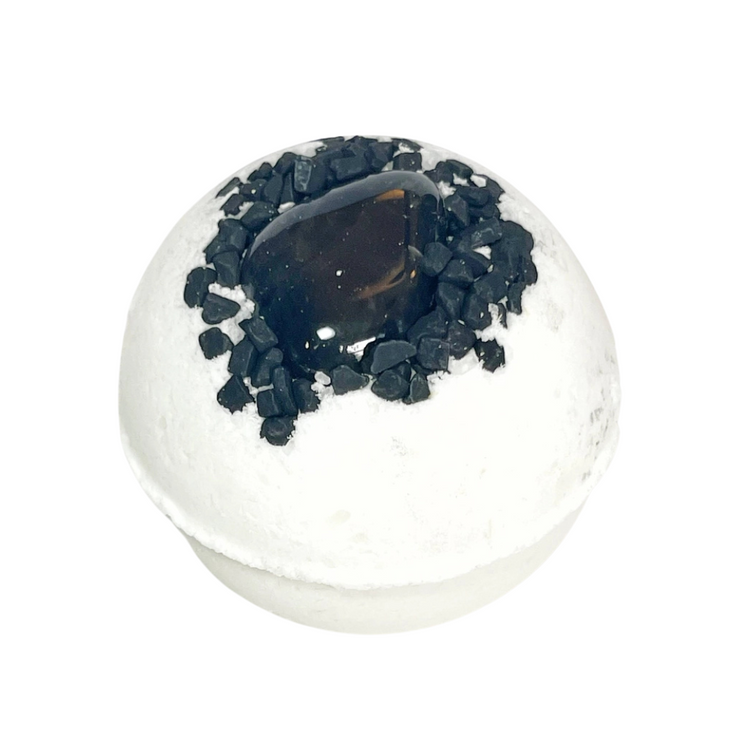 Obsidian & Black Lava Salt Crystal-Infused Bath Bomb | Protection & Grounding