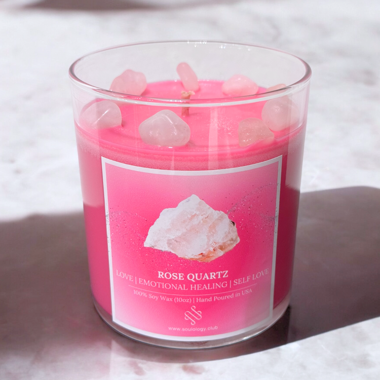 *NEW Rose Quartz Crystal Candle