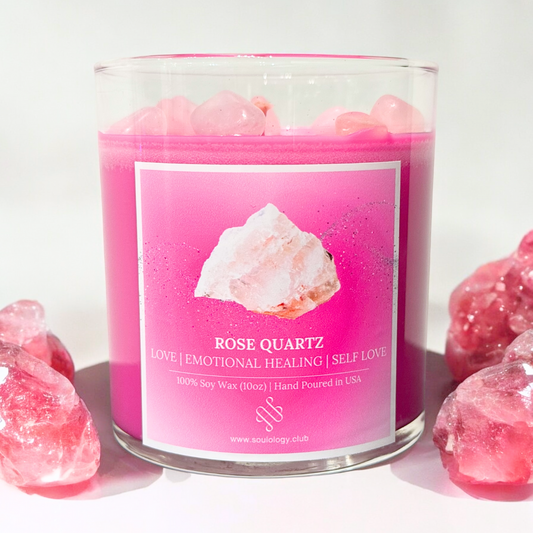 *NEW Rose Quartz Crystal Candle